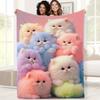 Adorable Pastel Cat Throw Blanket For Cozy Home Decor Soft Flannel Ensures Warmth And Comfort