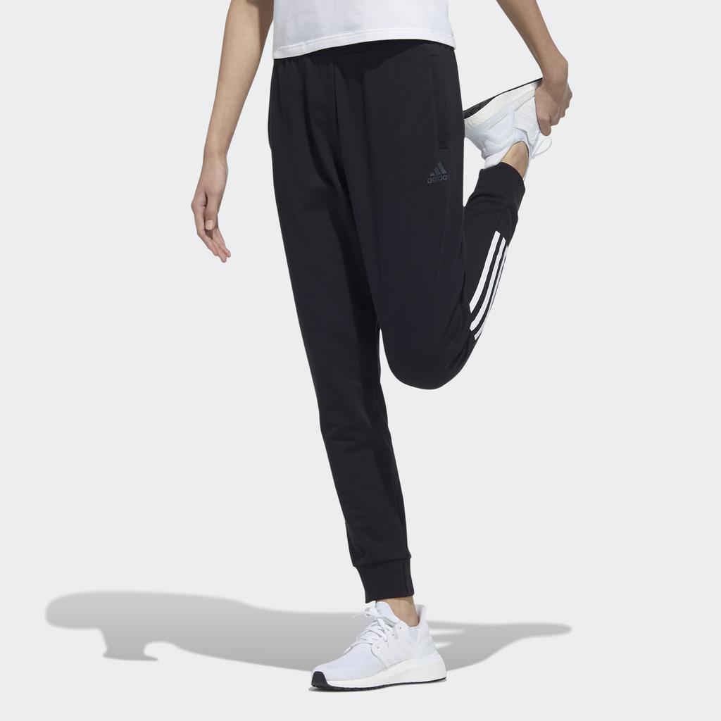 Adidas Essential 3-Stripes Tapered Cuff Pants Women Bottoms Black GP0661