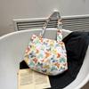 2025 new floral bag bag large capacity rose canvas bag beach bag shopping bag shoulder bag women's bag