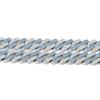 Takeda Jewelry Men's Iced Out Cuban Chain Necklace, Silver and Blue Rhinestones, Wide Chain, Street Style Accessory, 45/50/55cm (55cm)