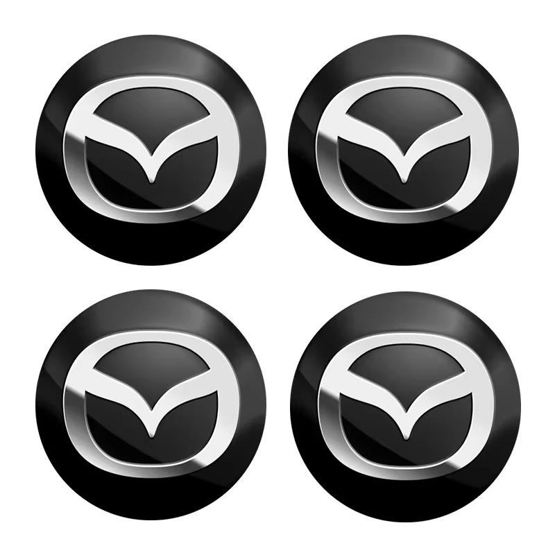 For Mazda 4pcs 56mm Car Emblem Wheel Hub Center Cap Stickers Axela Speed 6 CX3 CX4 CX5 CX7 CX8 CX9 MS Demio YTIJST