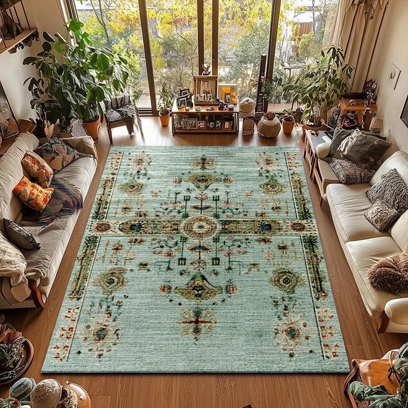 Persischer Retro Wohnzimmer Schlafzimmer Großer Teppich Vielseitig Esszimmer Eingang Arbeitszimmer Schlafsofa Nachttischteppich Leicht zu reinigen Rutschfest