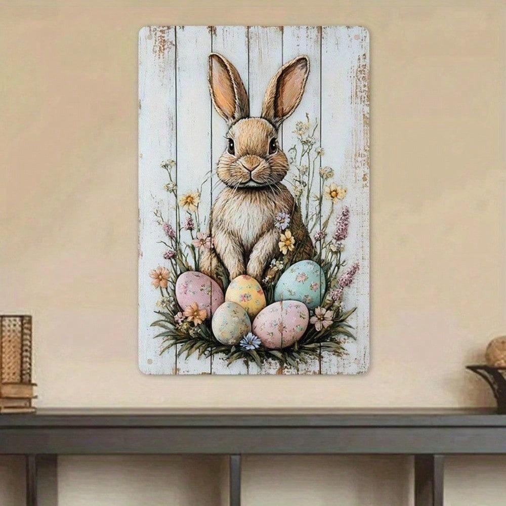 

Metal Wall Art Easter Bunny Rabbit Living Room Decor