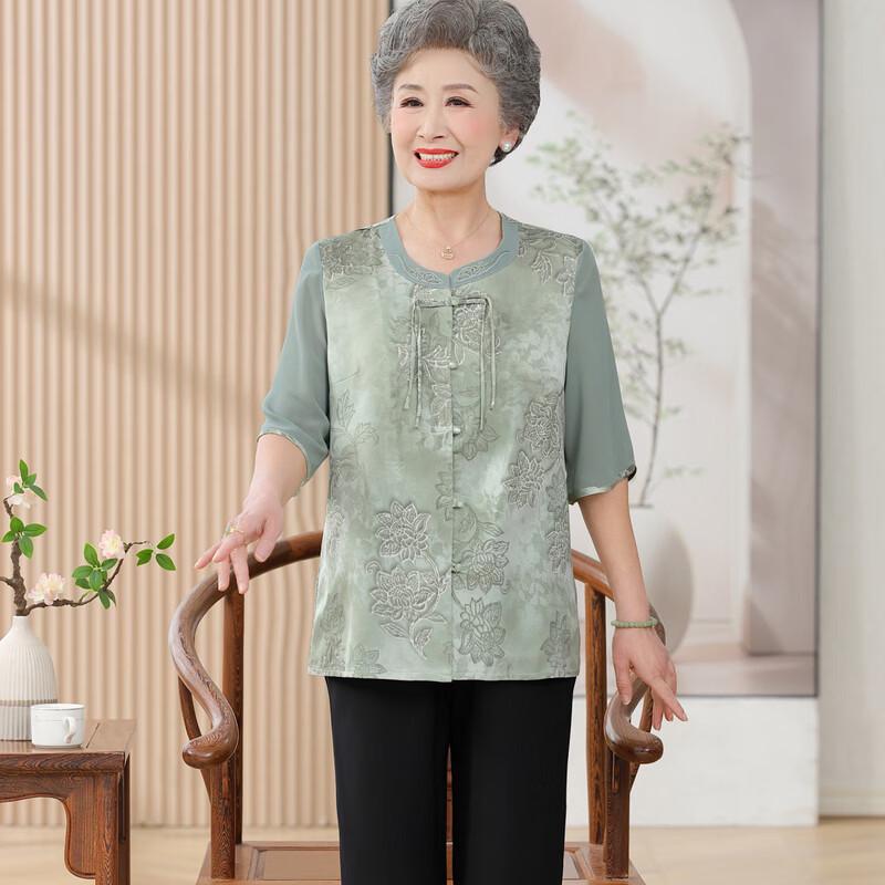 New Chinese Style Two-Piece Set for Elderly Women