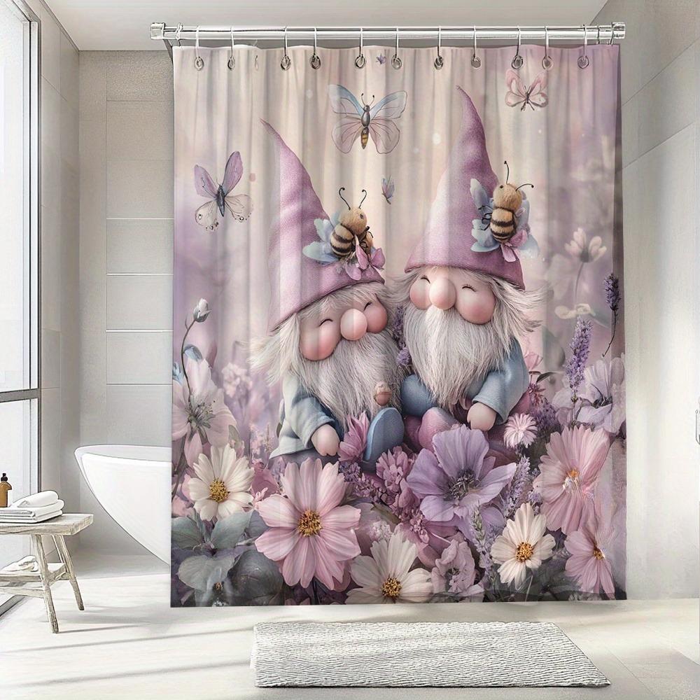 

Cute dwarf butterfly waterproof shower curtain, suitable for modern bathroom decoration, stylish, very suitable for family use W90XH180cm