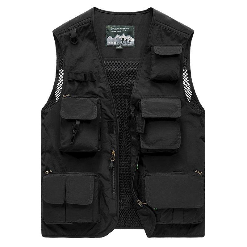Men's Multi-Pocket Mesh Vest for Outdoor Photography and Fishing