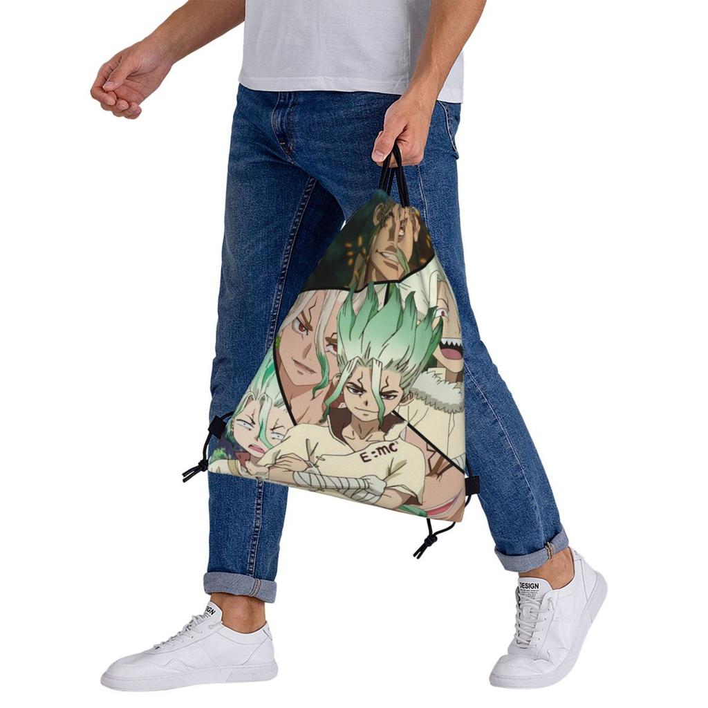 Senku Ishigami Dr Stone Apan Anime Backpacks Casual Drawstring Bundle Pocket Sundries Bag Book Bags for Man Woman School