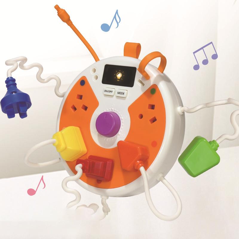 

Montessori Plug Outlet Busy Board Sensory Toy Kid Simulation Plug-in Light Sounds Fine Motor Skills Developmental Education Toy