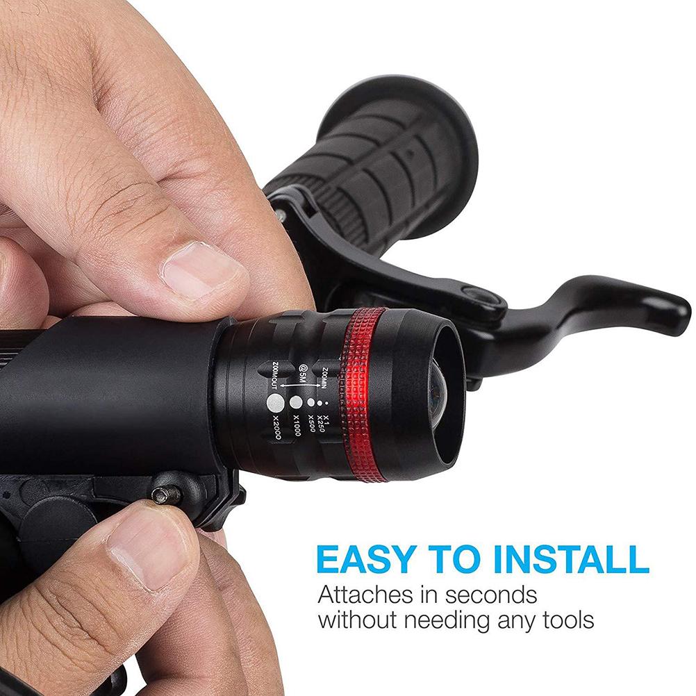Bike Flashlight Tail Light Set Zoomable Flashlight Battery Powered Cycling Light Set