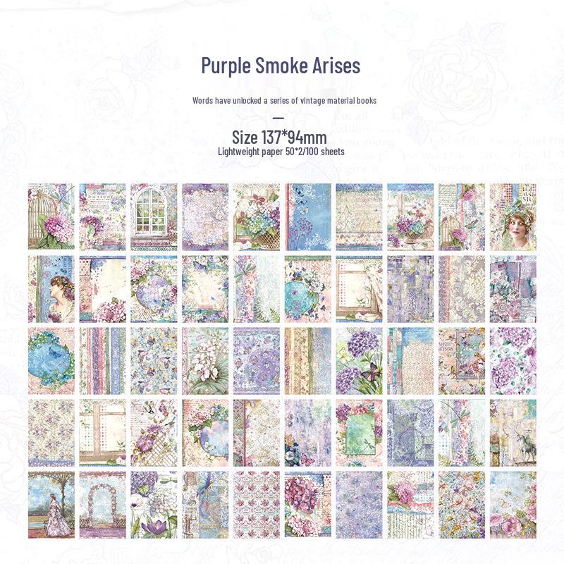 Rose Theme Journal Decor: Unravel a Rose Series Material Paper, 100 Sheets