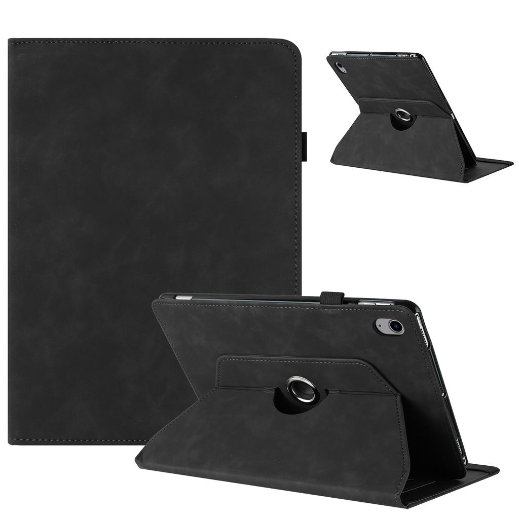 For iPad (2025)/10.9 (2022) Case Rotating Stand Solid Color PU Leather Tablet Cover