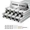 VEVOR 10PCS 2020 Aluminum Extrusion Profile, 39.37 Inch 1000 Mm, T Slot European Standard Anodized Linear Rail, High-Strength Extruded Aluminum Rail