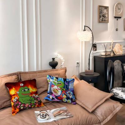 Cute P-pepe The Frog Pillow Gifts Home Office Furnishings Bedroom Sofa Car Cushion Cover Case 45x45cm