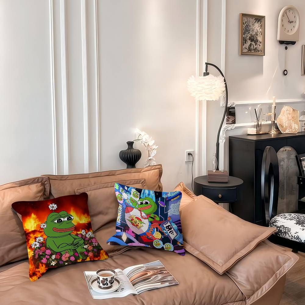 Cute P-pepe The Frog Cushion Cover Pillow Cover Decor Pillowcase Printed Cushion Case For Couch