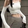 Trendy One-Shoulder Long-Sleeve Irregular Cropped Top: 2026 Women's Design