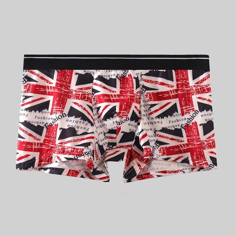Herren Eisseide Höschen Herren Boxershorts Sommer Dünnschnitt Atmungsaktiv Bedruckt Höschen Herren
