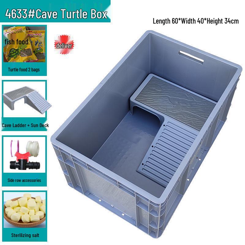 Large Plastic Turtle Tank with Sunning Platform and Breeding Box