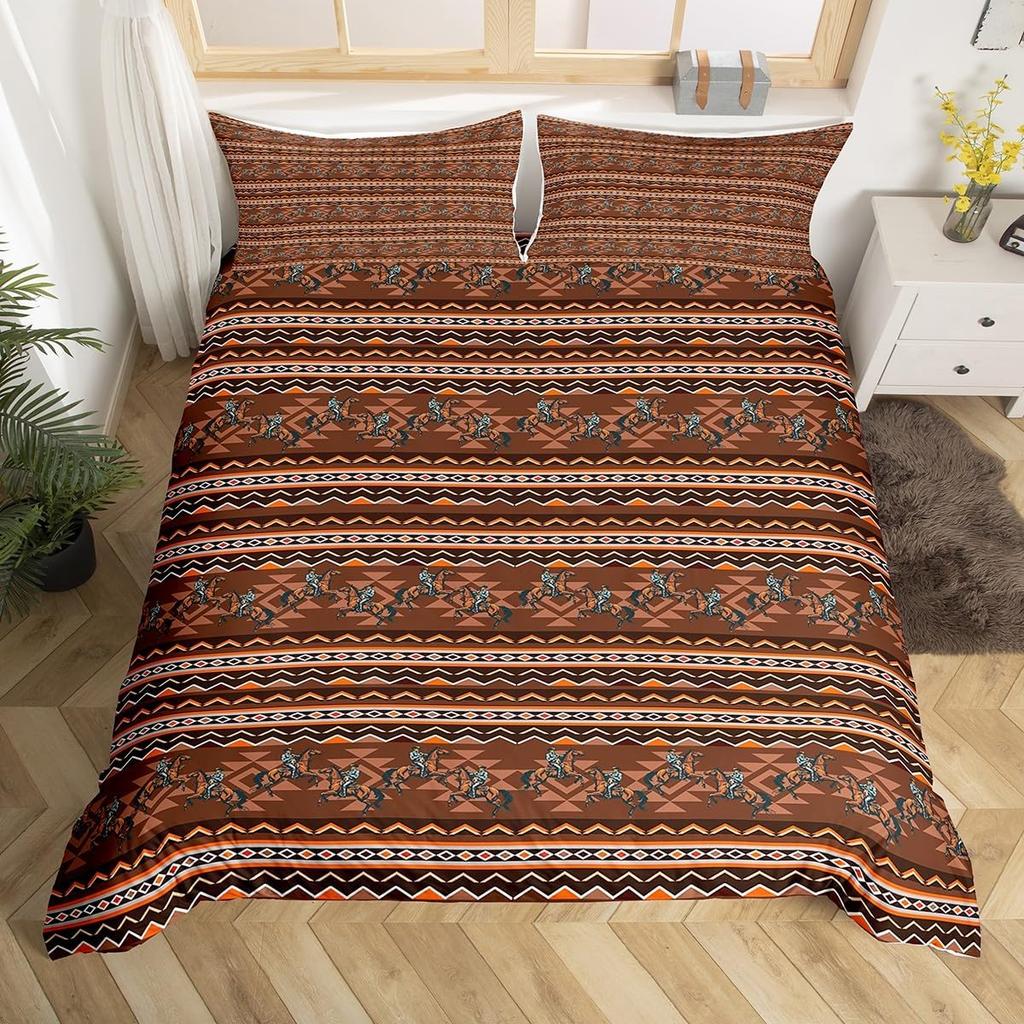 Comforter Geometric Stripes Tribal Style Queen King Size Western Cowboy Style Bedding Set Home Decor 3 Pcs With 2 S
