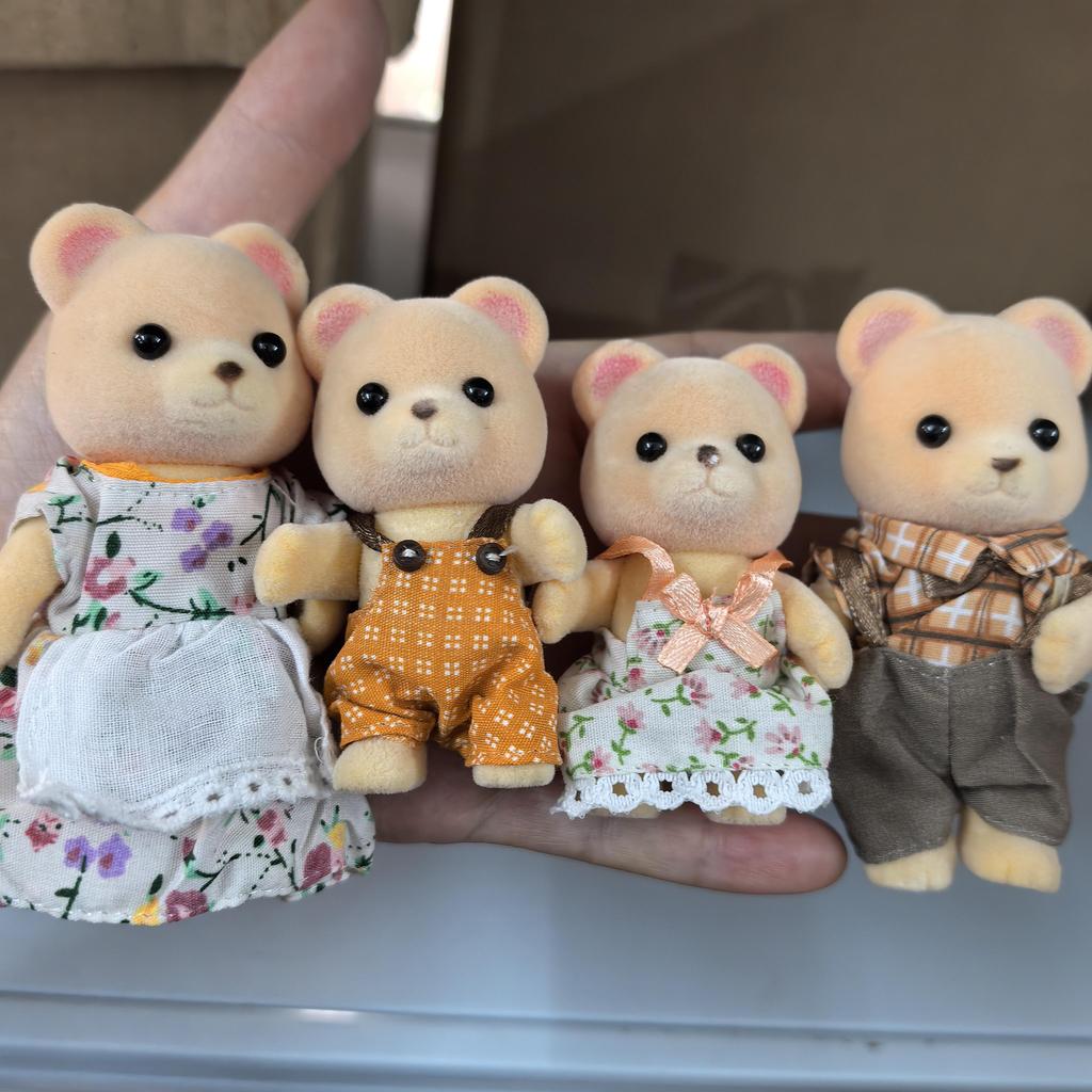 Original Forest Animal Family 1:12 Mini Dollhouse Furniture Rabbit Bear Dog Cat Pets Figure Toy Dolls Kids Gift