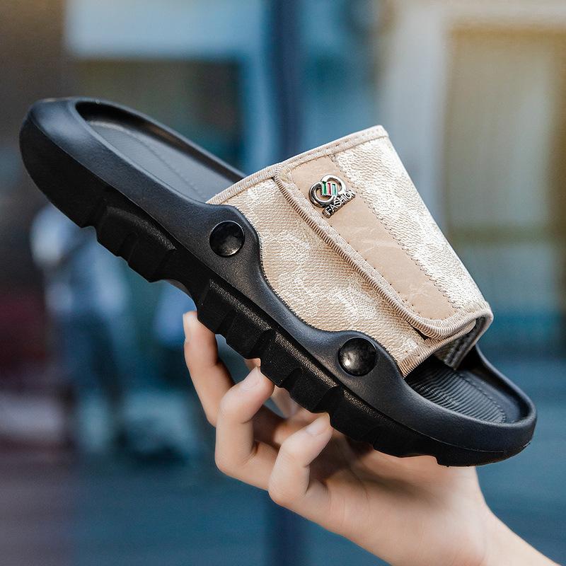 Men's shoes new fashion printing beach high quality lightweight slippers comfortable casual lazy one pedal men's shoes