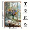 Metal Vintage Floral Wall Art Rustic Home Decor Farmhouse Kitchen Sign Retro Vase Hanging