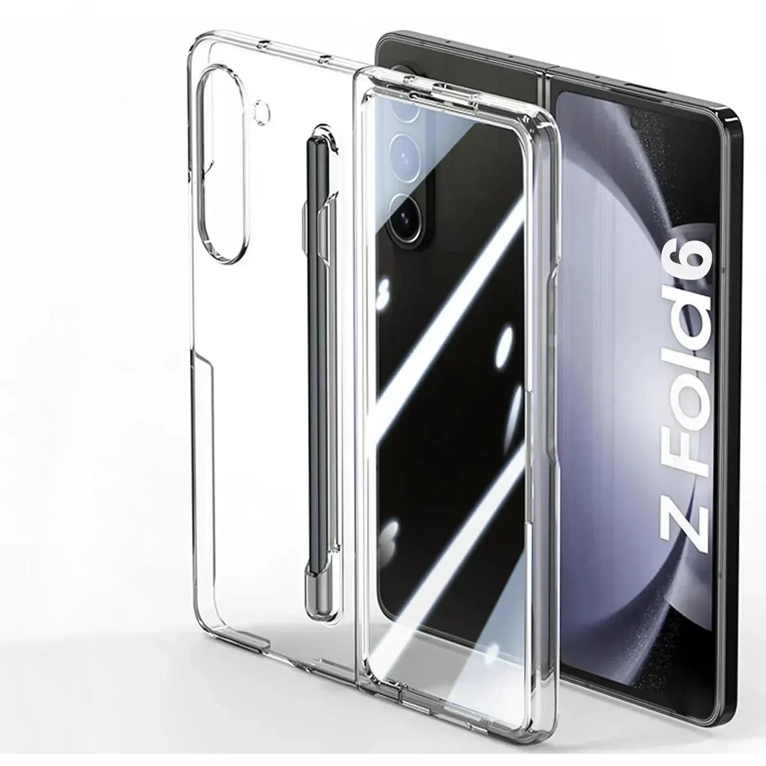 

Business Matte Solid Color Slim Case For Samsung Galaxy Z Fold 7 6 5 with S Pen and S Pen Holder Screen Film Protector Cover Galaxy Z Fold5