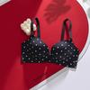 Polka Dot Wireless Push Up Seamless Shaping Gathered Women Underwear Bra