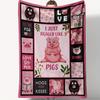 1pc Pink Pig Throw Blanket, Comfortable Soft Warm Blanket For Bed, Couch, Sofa, Travel, Camping