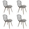 VidaXL 4x Dining Chairs Natural Rattan Brown Living Room Kitchen Home 246854