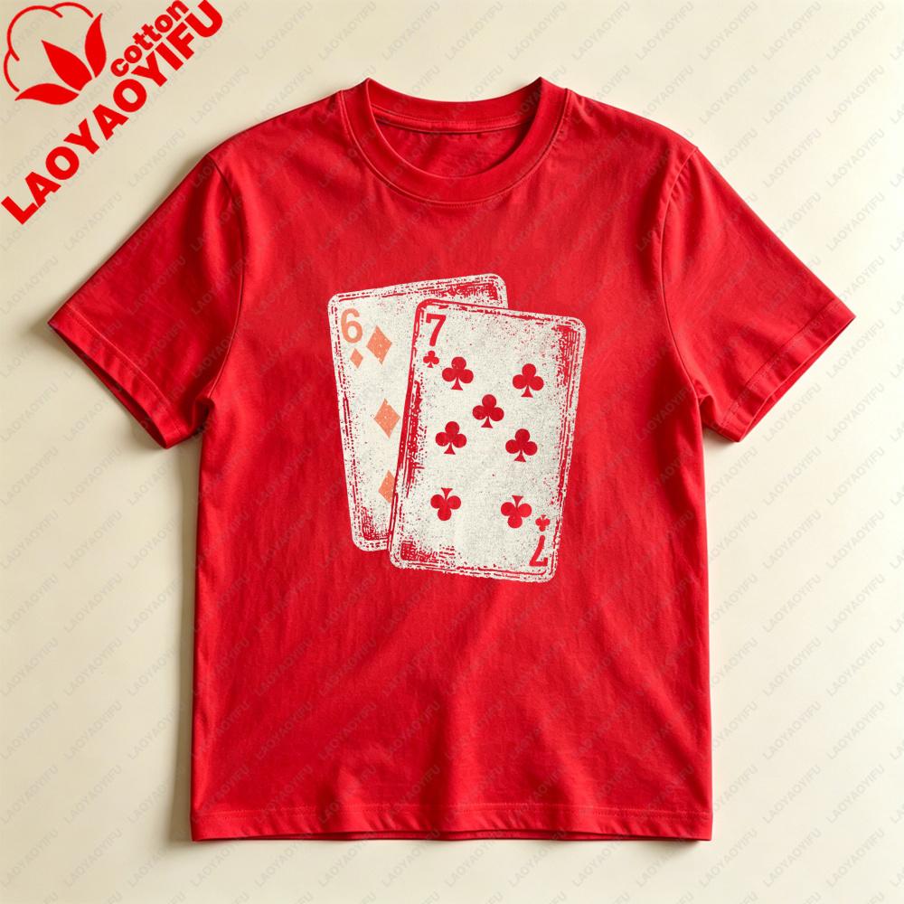 Playing Cards Design Unisex Tshirt Casual Summer Short Sleeve Cotton Fashion Harajuku Aesthetic Top For Gift