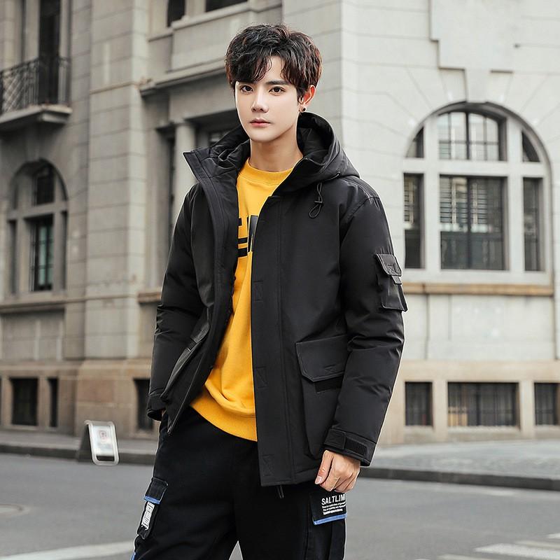 Mens Winter Down Jacket Hooded Thick Warm Outdoor Workwear Loose Fit Casual Parka Cold Weather