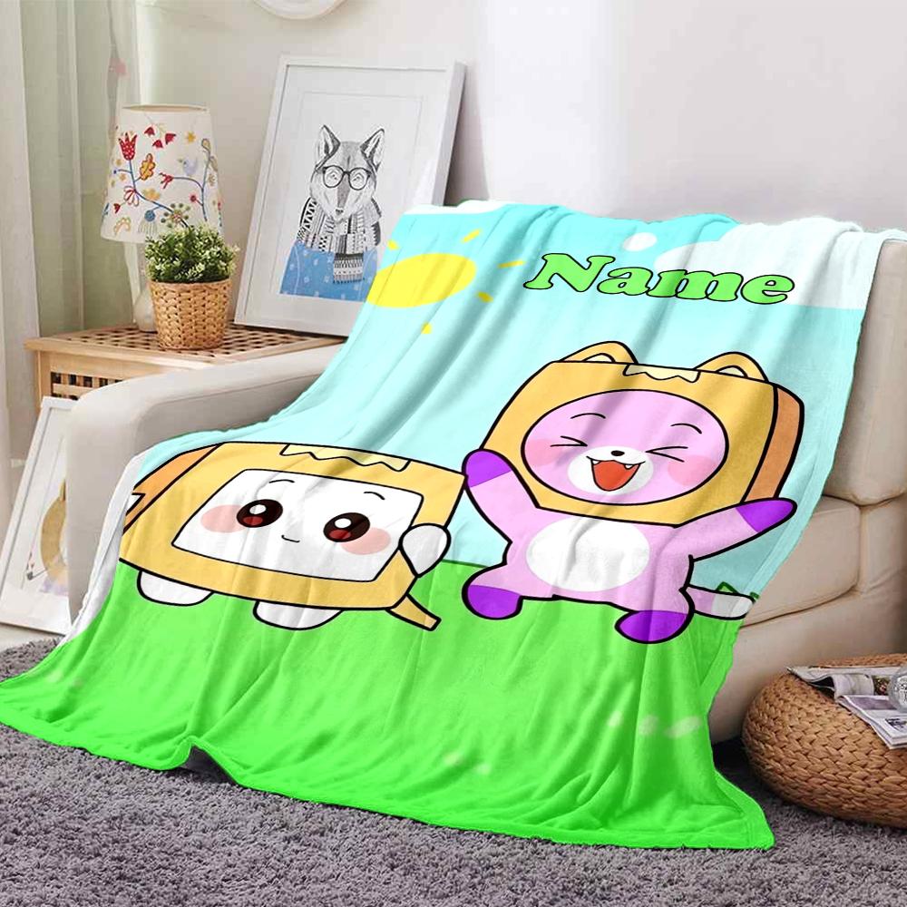 Custom Name LankyBox Theme Printed Blanket - Perfect for Couch, Bed, Travel & Outdoor Use | Machine Washable, Cozy & Durable.