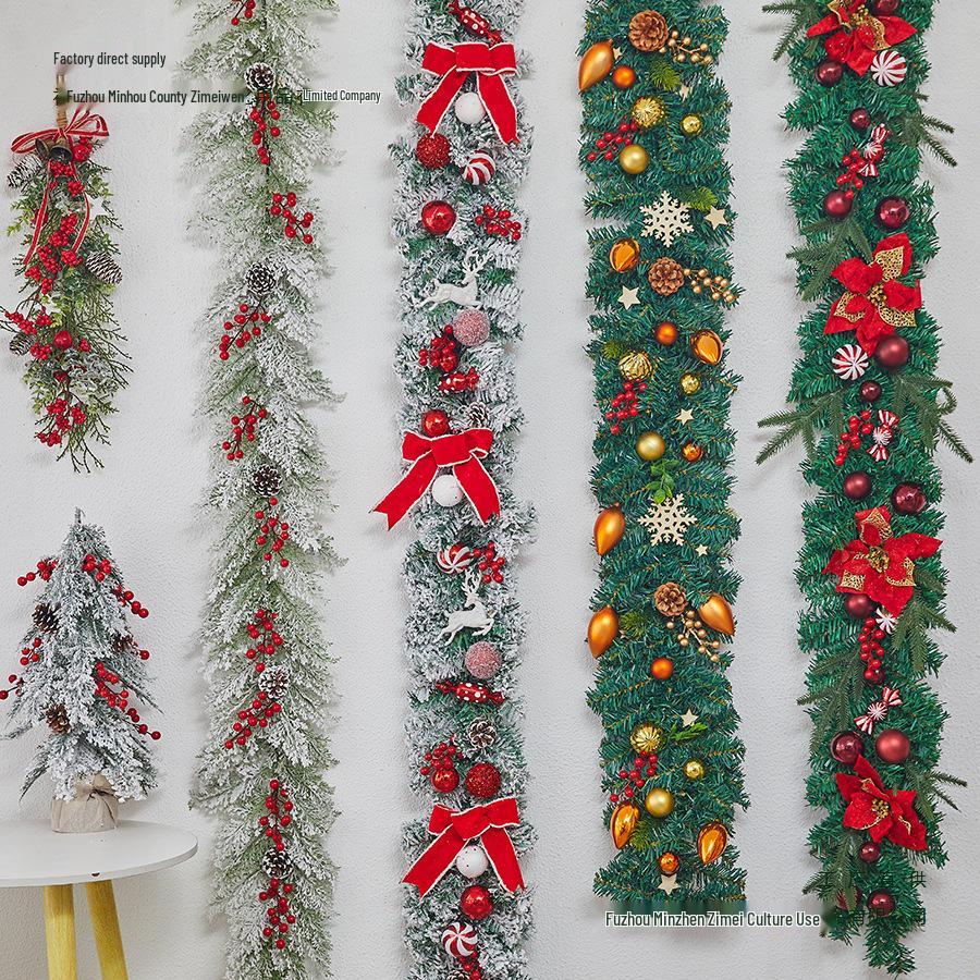 Enchanted Snowy Christmas Rattan Wreath for Window and Mall Displays