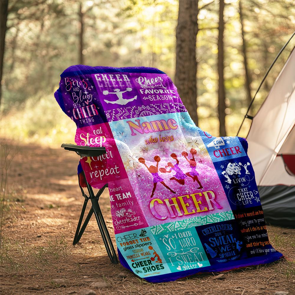 Cheerleading Outdoor Customize Your Name Blanket Comfortable Soft Lightweight Allseason Multipurpose Blanket For Travel Camping Picnics Sofa Office