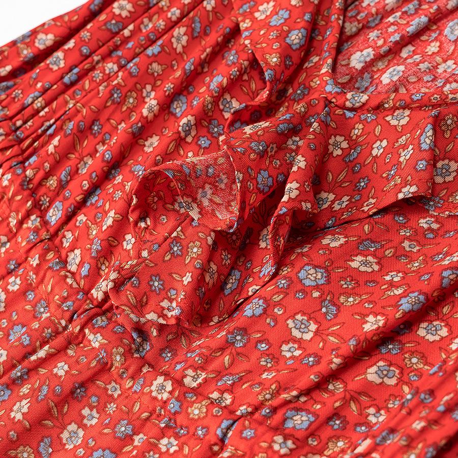 Spring Floral Ruffle Waist Slimming Women's One-Piece Dress