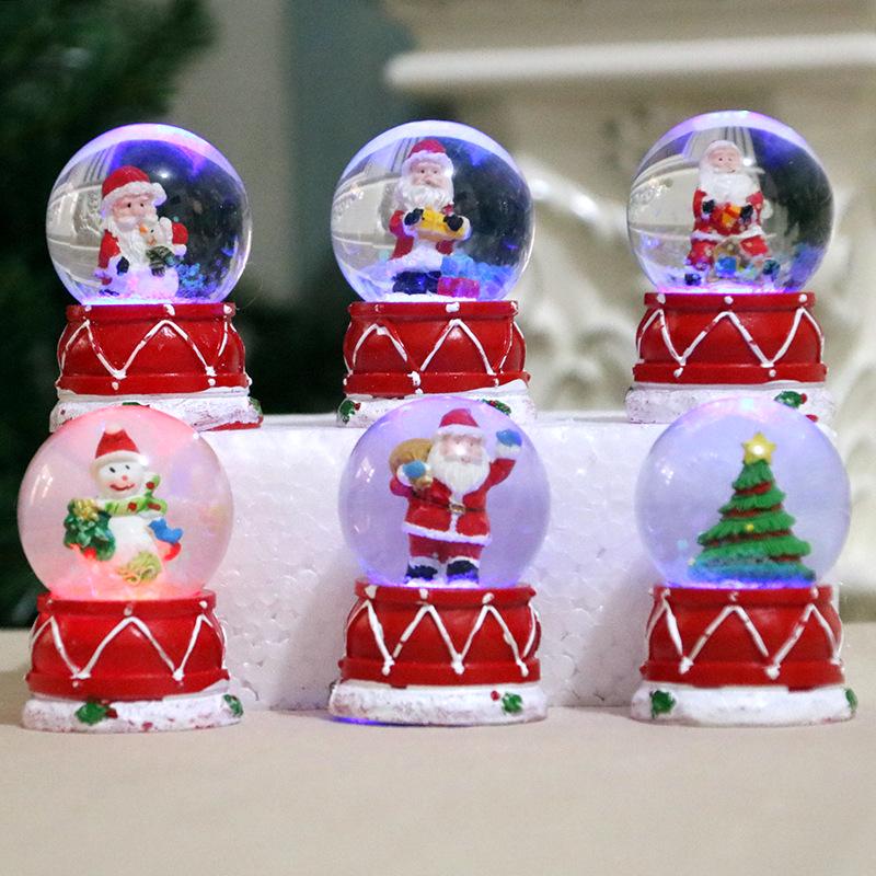 Christmas Light-Up Resin Glass Ball Snow Globe Ornament