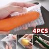 4PCS Kitchen Accessory TPE Material Brush Ergonomic Fruit Vegetable Brushes with Gentle Elastic Bristles for Set of 4 Kitchen Tools