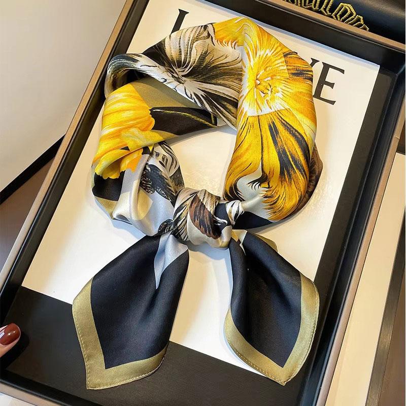 100% Natural Silk Square Scarf Women Bandana Headscarf Scarves Shawls Square Neck Foulard Wraps Cachecol Femme Schals Bufanda