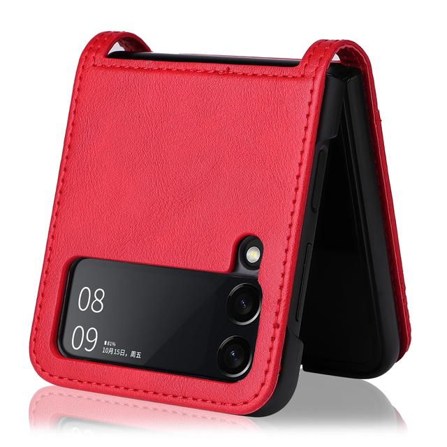 Fashion Card Slot Folding Phone Bag Case For Samsung Galaxy Z Flip 4 5g Flip3 Flip4 Flip 3 Zflip4 Anti -Sweat Matte Cover