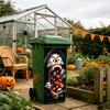 Outdoor Festive Atmosphere Decor Halloween Wall Stickers Trash Can Decal Stickers, Spooky Skull Ghost Horror Easy Application for Home Decals Garbage