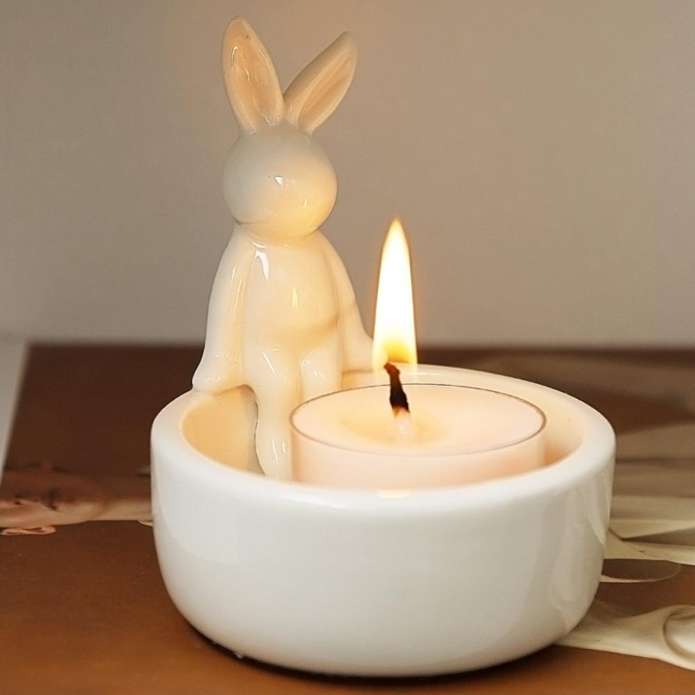 Ceramic Cartoon Animal Candle Holder Nordic Style Desktop Candelabrum Tealight Holder Home Decor