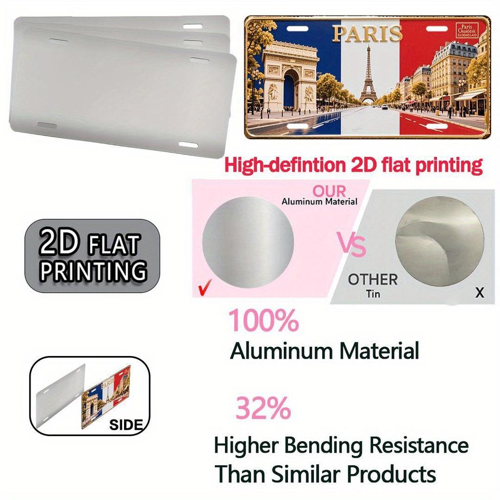 Printing, , Paris Vintage Metal Aluminum Sign License Plate, Decorative Sign (), French Culture Gift, Landmark Architecture So