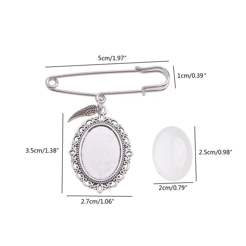 Wedding Bouquet Photo Charm Diy Pin Making Lace Frame Wedding Charm Oval Glass Cabochon Photo Frame Pins with Pendant