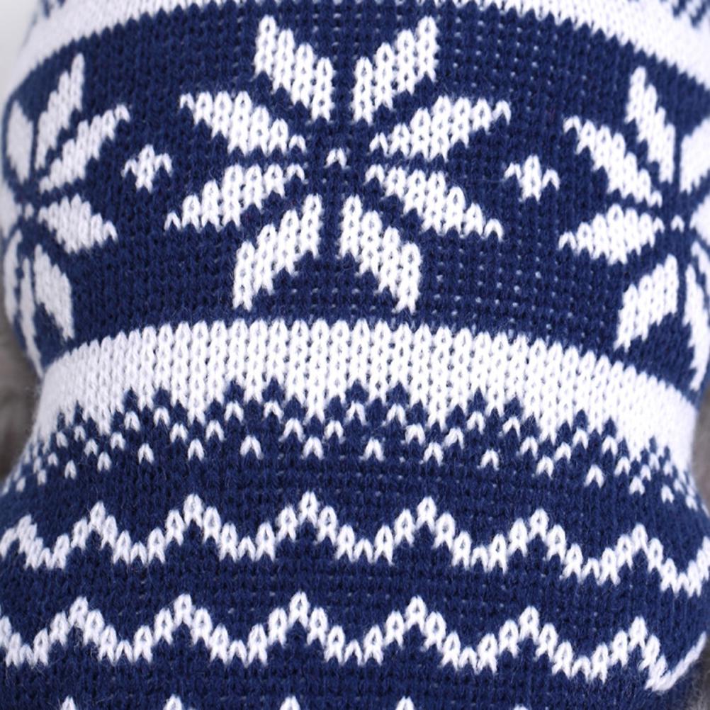 Pet Christmas Sweater Winter Dog Clothes Knitted Costumes Thick Warm Polyester Material Durable Turtleneck Festive Printing