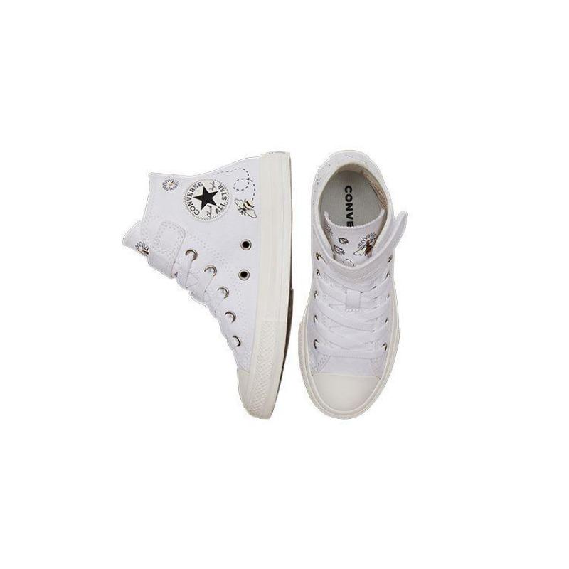 Converse Chuck Taylor All Star 1V Kids High Canvas Shoes White Black A01619C