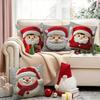 Christmas Throw Pillow Cover Snowman Elk Santa Pillowcase Xmas Pillow Cover with Hidden Zipper