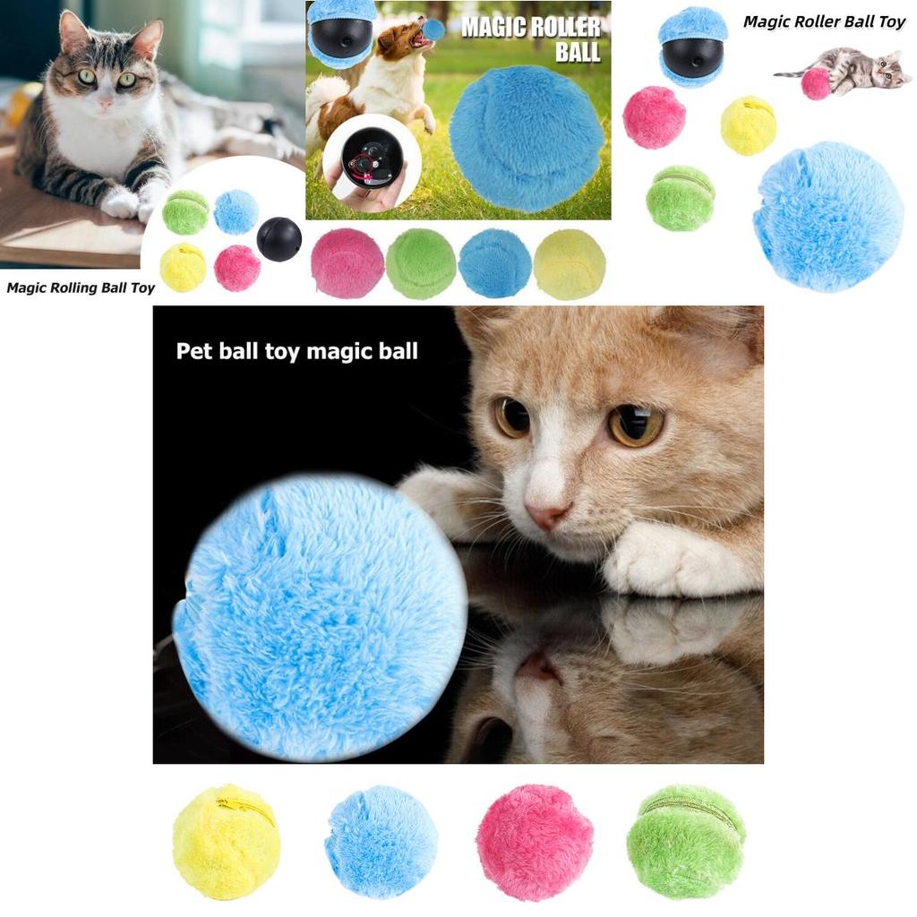 Interaktiver Plüschtierball für Hunde und Katzen Elektrisches Haustierspielzeug zur Linderung von Langeweile ABS-Kunststoff und Korallenfleece-Material 9cm/3.54in Größe