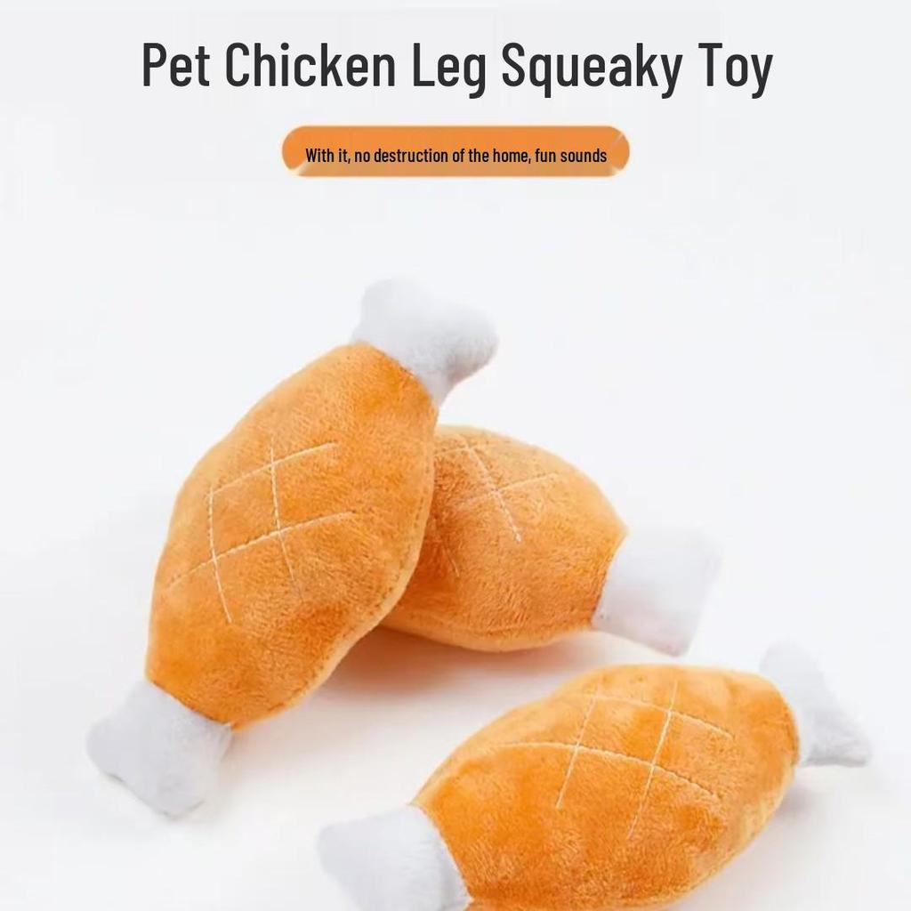 Plush Squeaky Chicken Leg Dog Toy - Tear & Bite Resistant Interactive Pet Training Tool