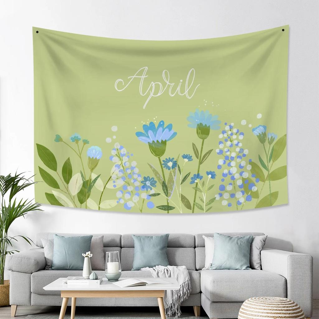 Home Wall Decoration Tapestry Colorful Wildflower Plant Background Hanging Cloth Office Living Room Tapestry