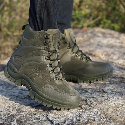 Men Desert Boots Adventure Outdoor Short Combat Boots Plus Size Black Jungle Cross-country Hiking Shoes